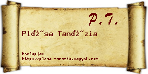 Plésa Tanázia névjegykártya